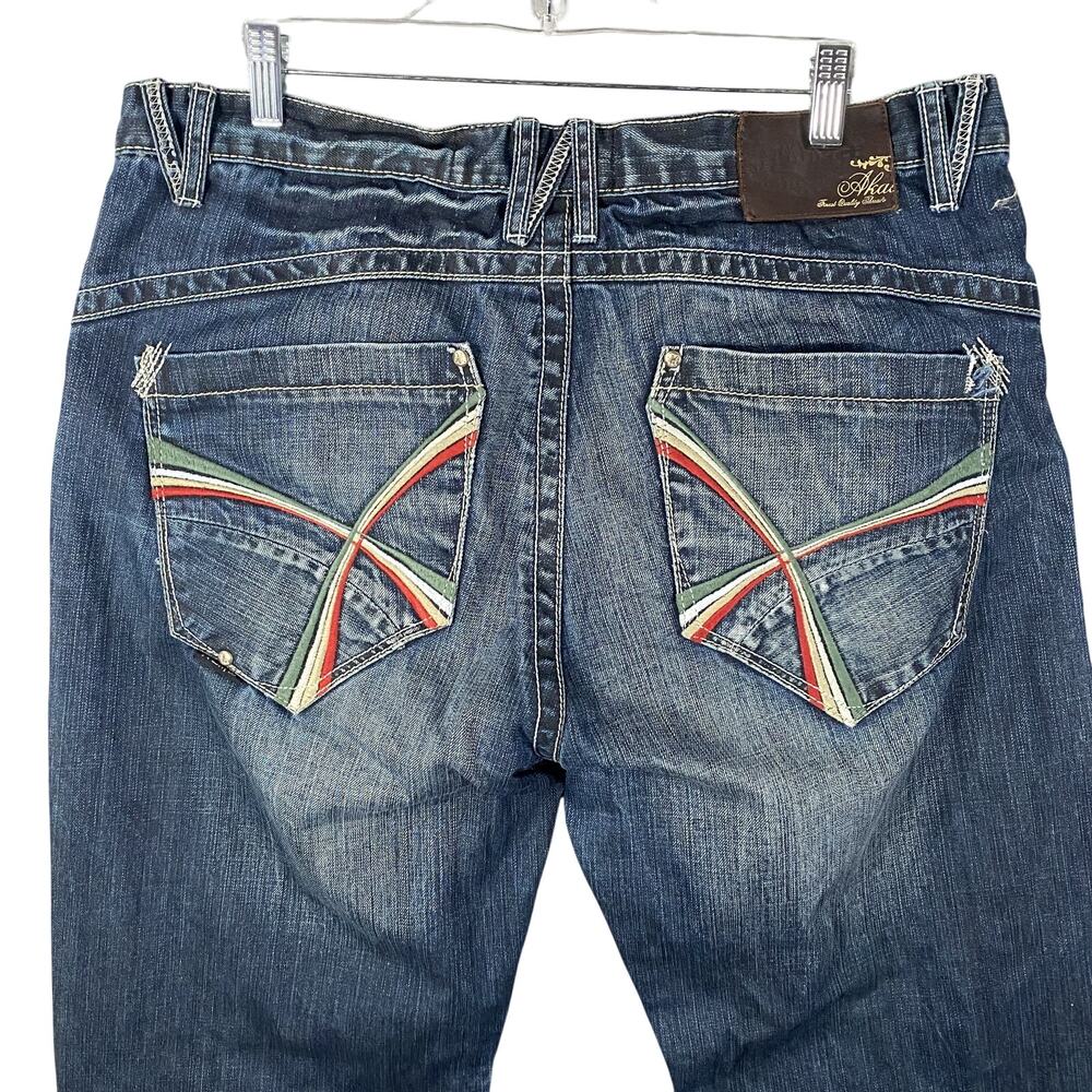Vintage Akademiks Straight Leg Denim Blue Jeans Pants Hip Hop Mens 38 x 30